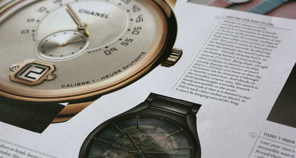 Baselworld Watch and Jewellery Show  supplement graphic design and production for Finnies the Jeweller, Aberdeen