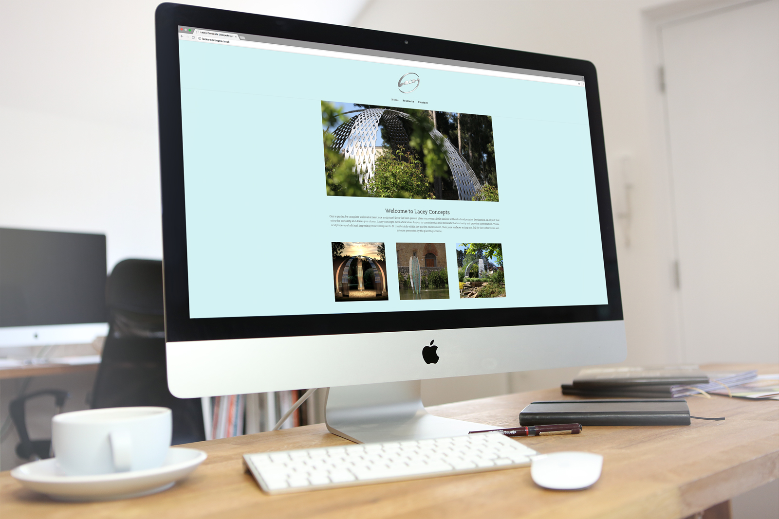Wordpress website design and build for Hertfordshire based garden sculpture company, Lacey Concepts