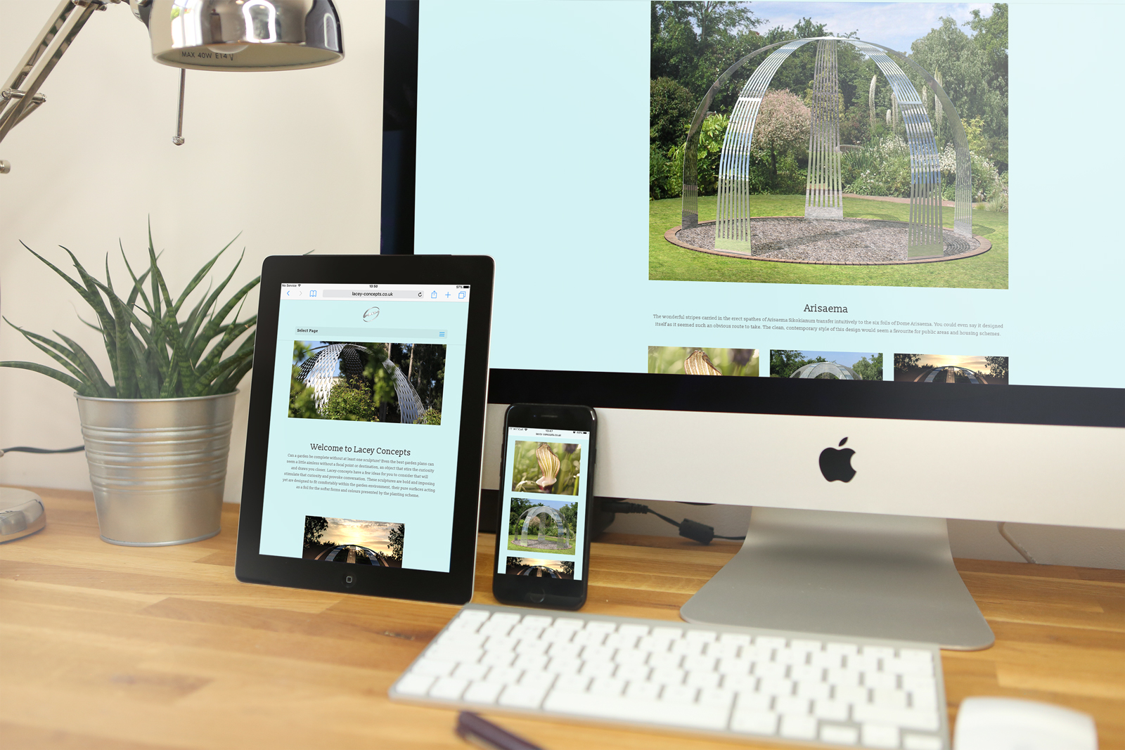 Wordpress website design and build for Hertfordshire based garden sculpture company, Lacey Concepts