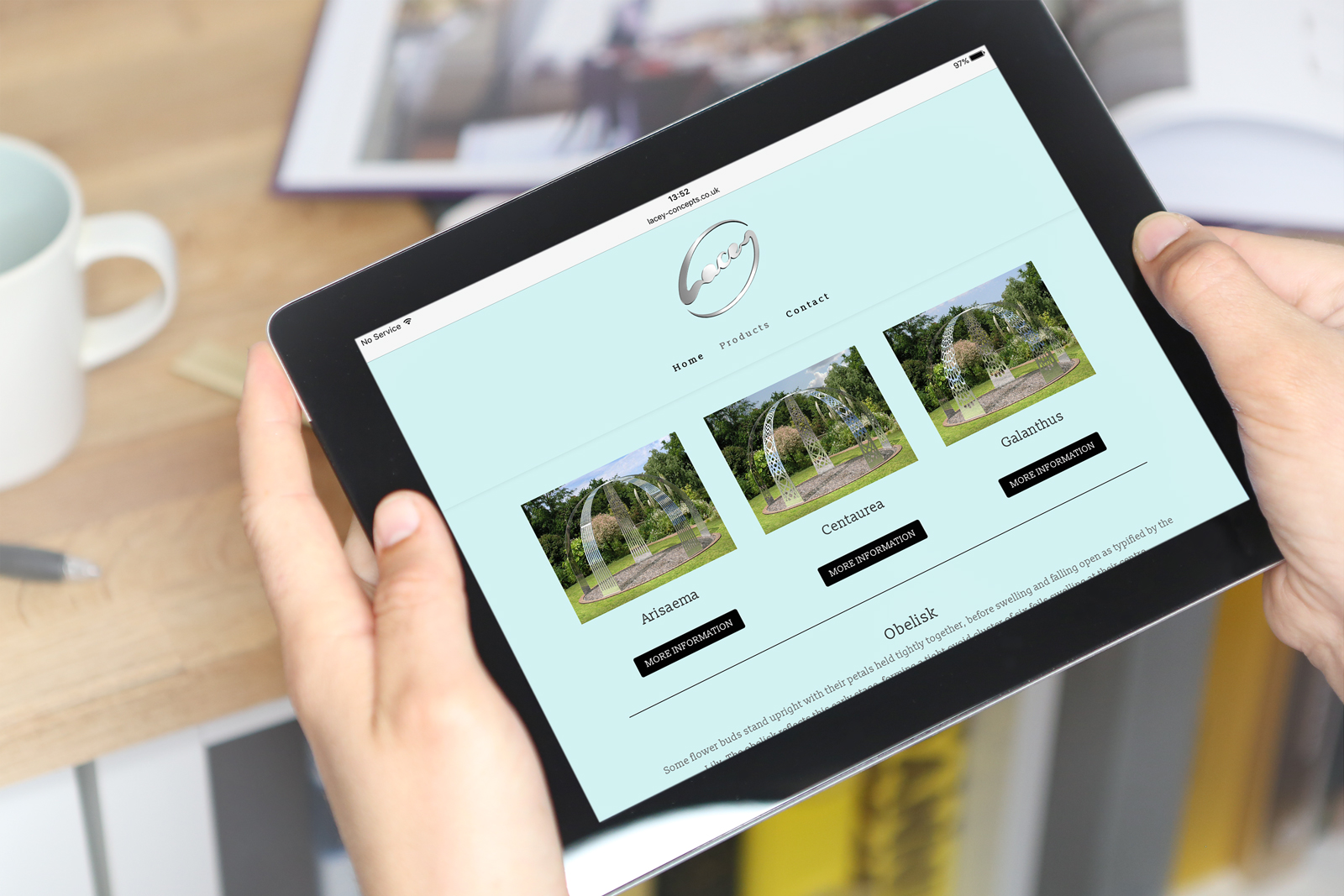 Wordpress website design and build for Hertfordshire based garden sculpture company, Lacey Concepts