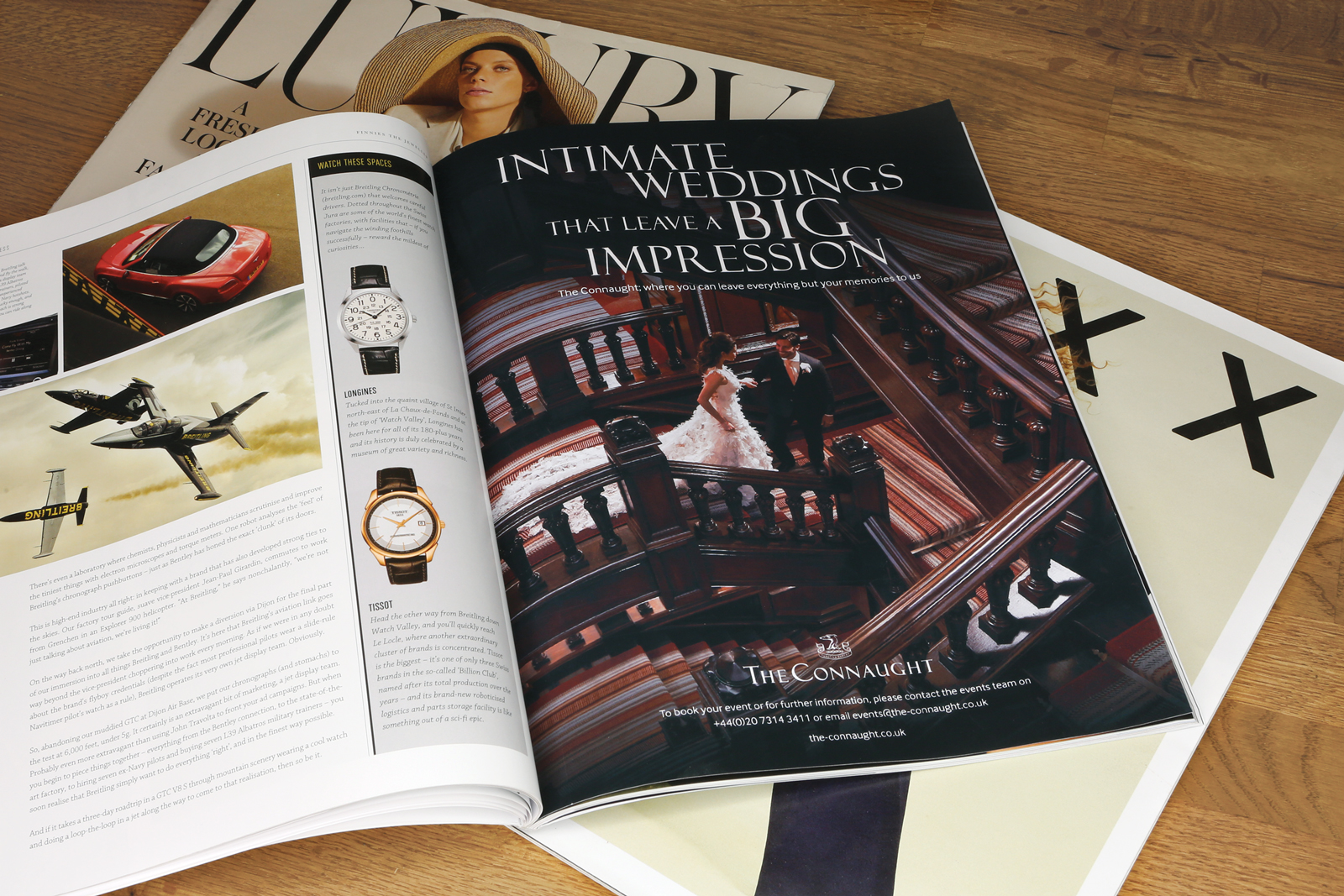 Magazine advert design for The Connaught Hotel, part of the Maybourne Hotel Group, London