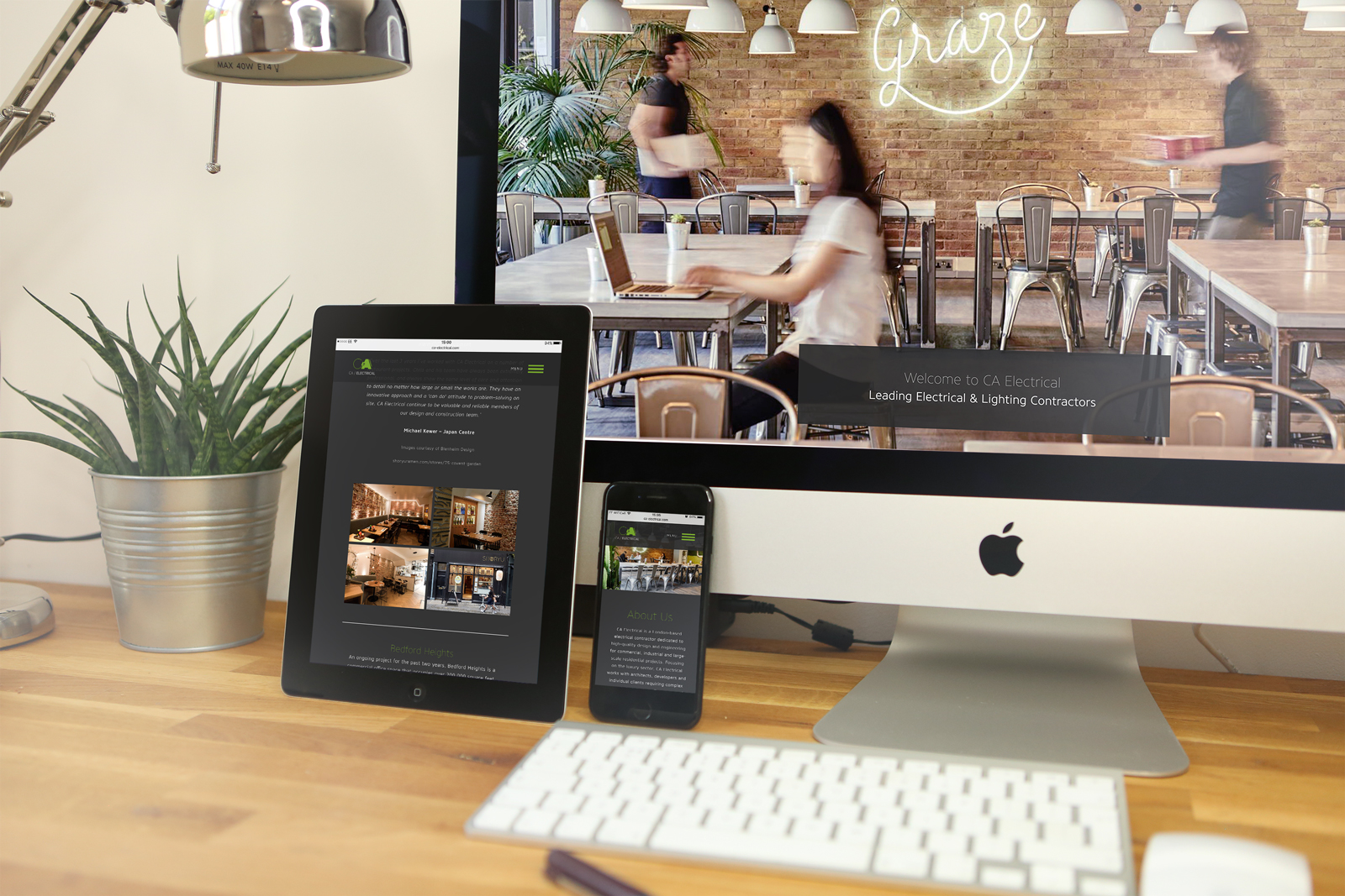 Bespoke, fully responsive website build for high-end electrical design company, CA Electrical