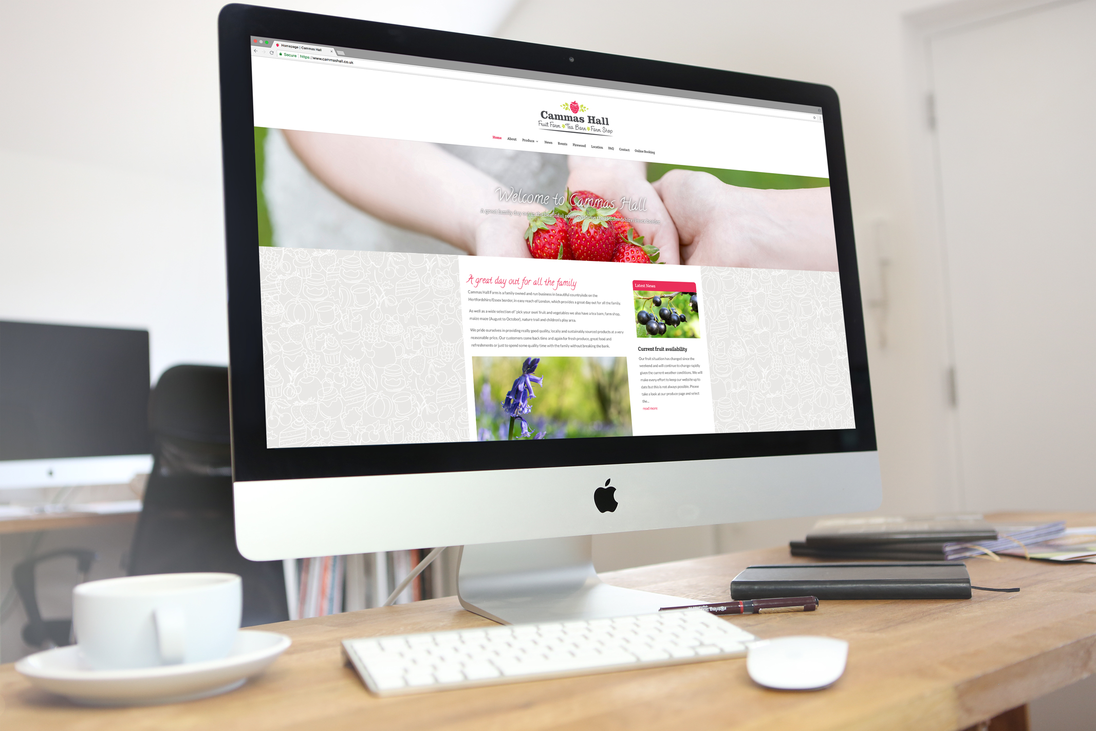 Fully responsive, bespoke WordPress website design for Cammas Hall Fruit Farm