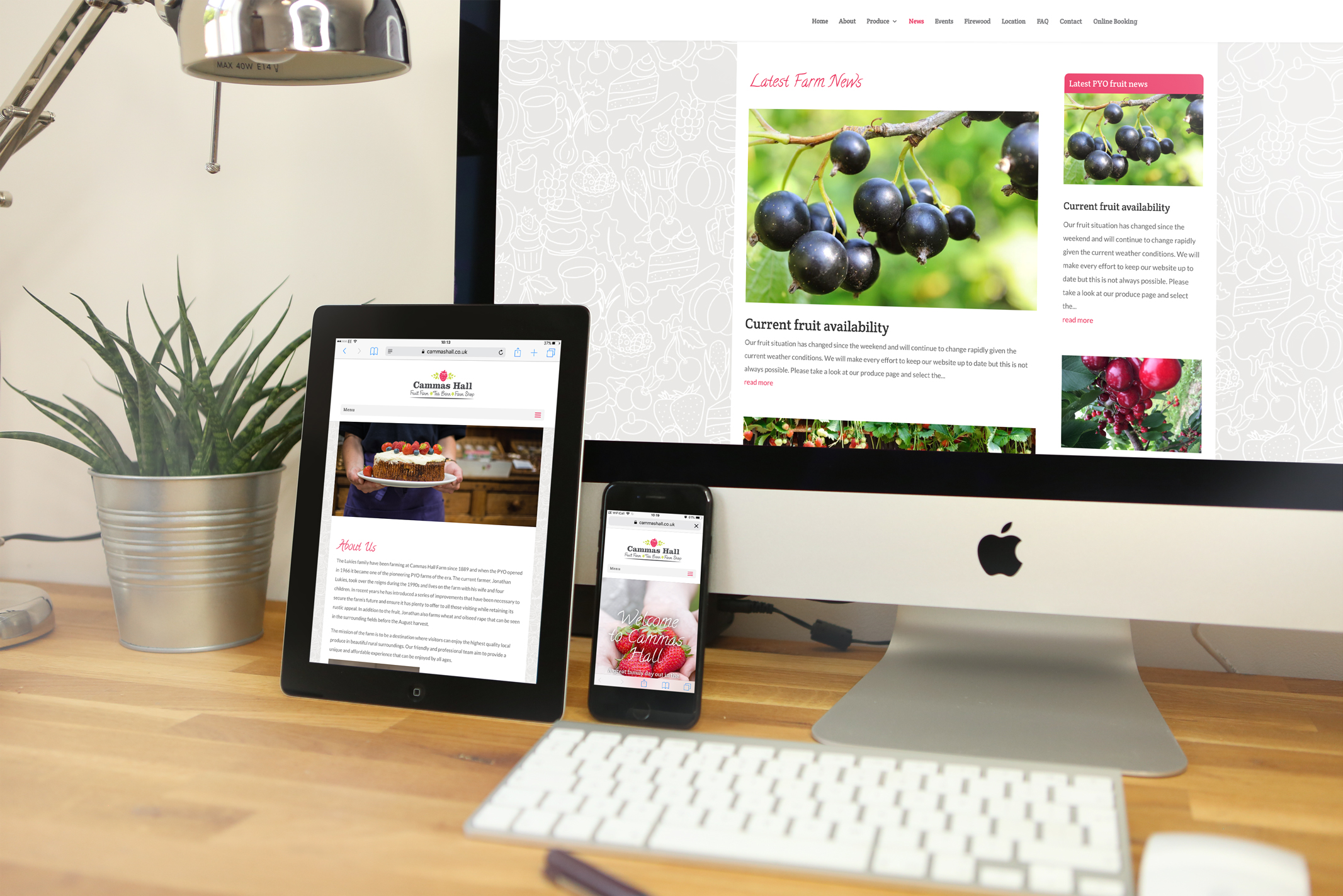 Fully responsive, bespoke WordPress website design for Cammas Hall Fruit Farm