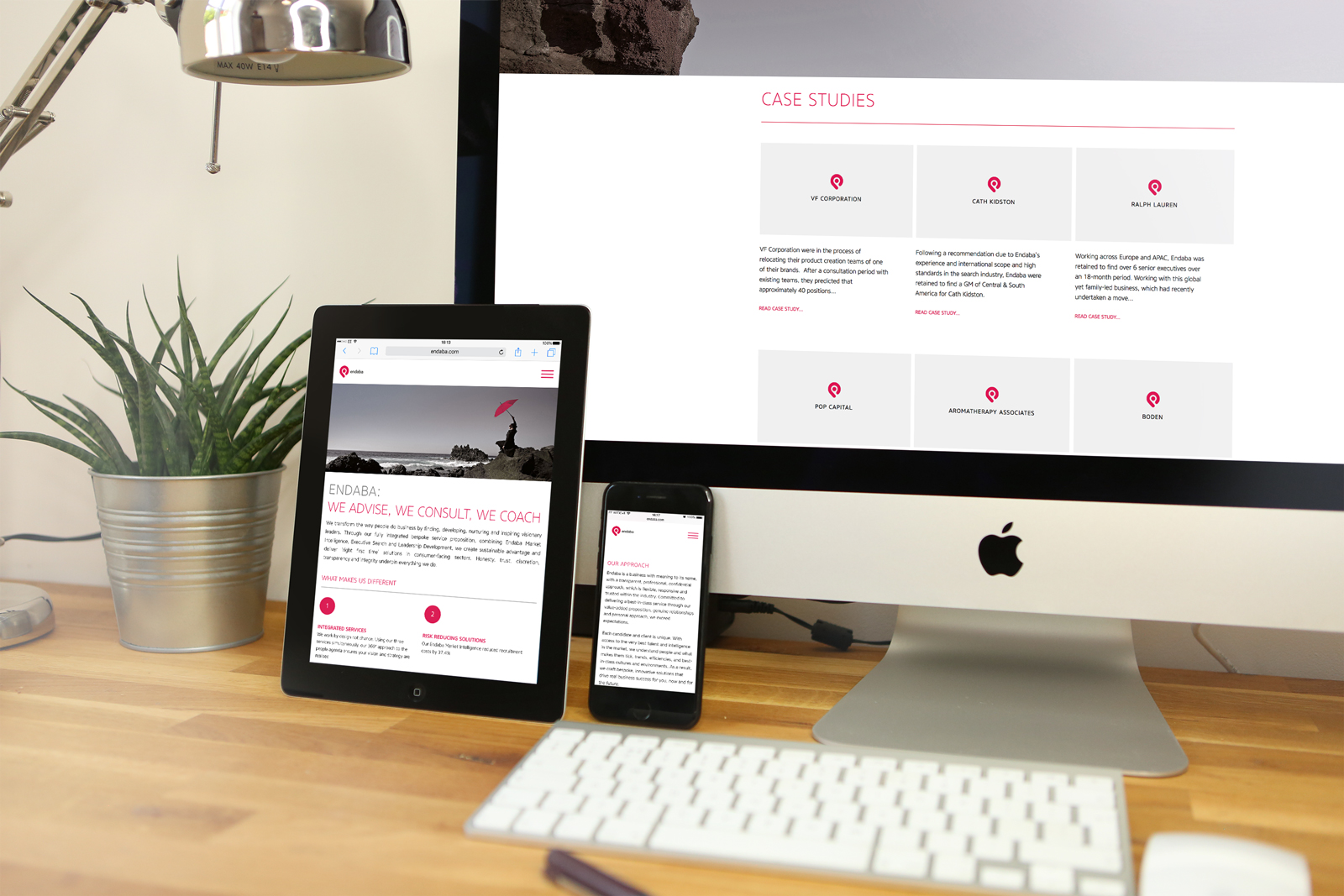 Bespoke website design & build for executive search and market intelligence company, Endaba 