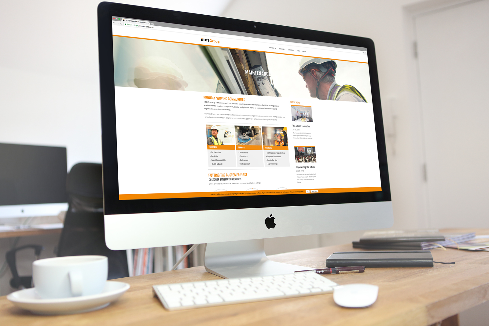 Bespoke WordPress website design and build for HTS Group Ltd, Harlow