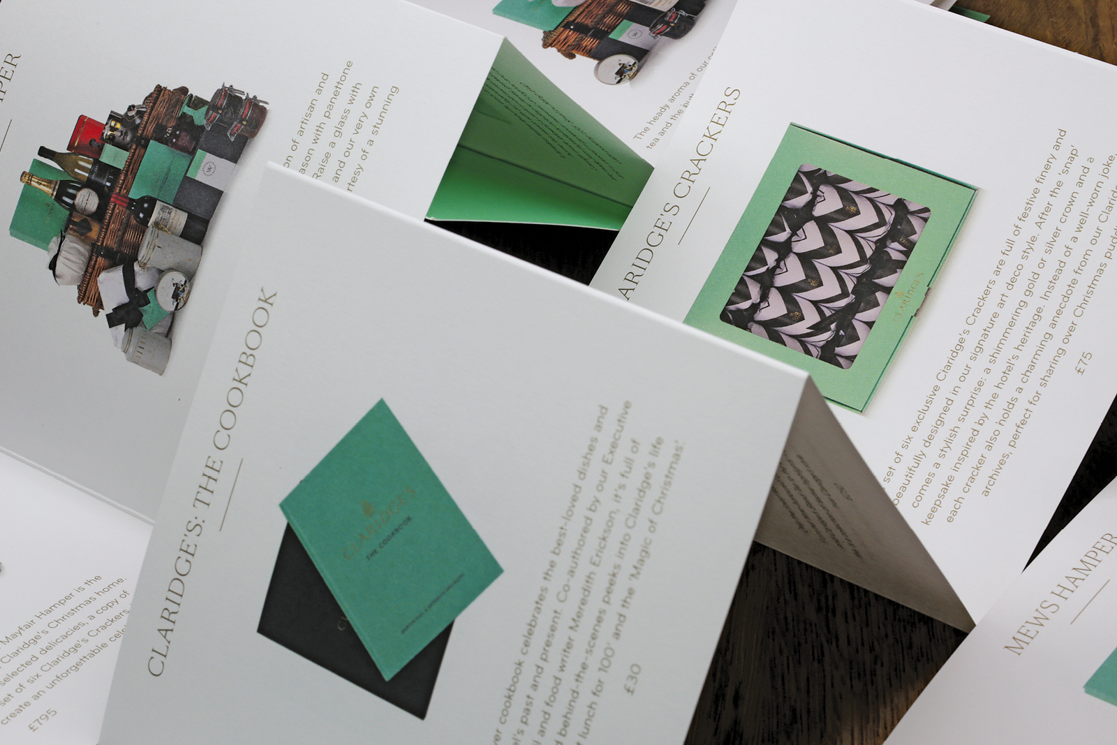 Christmas gifts concertina print design for Claridge's Hotel, London