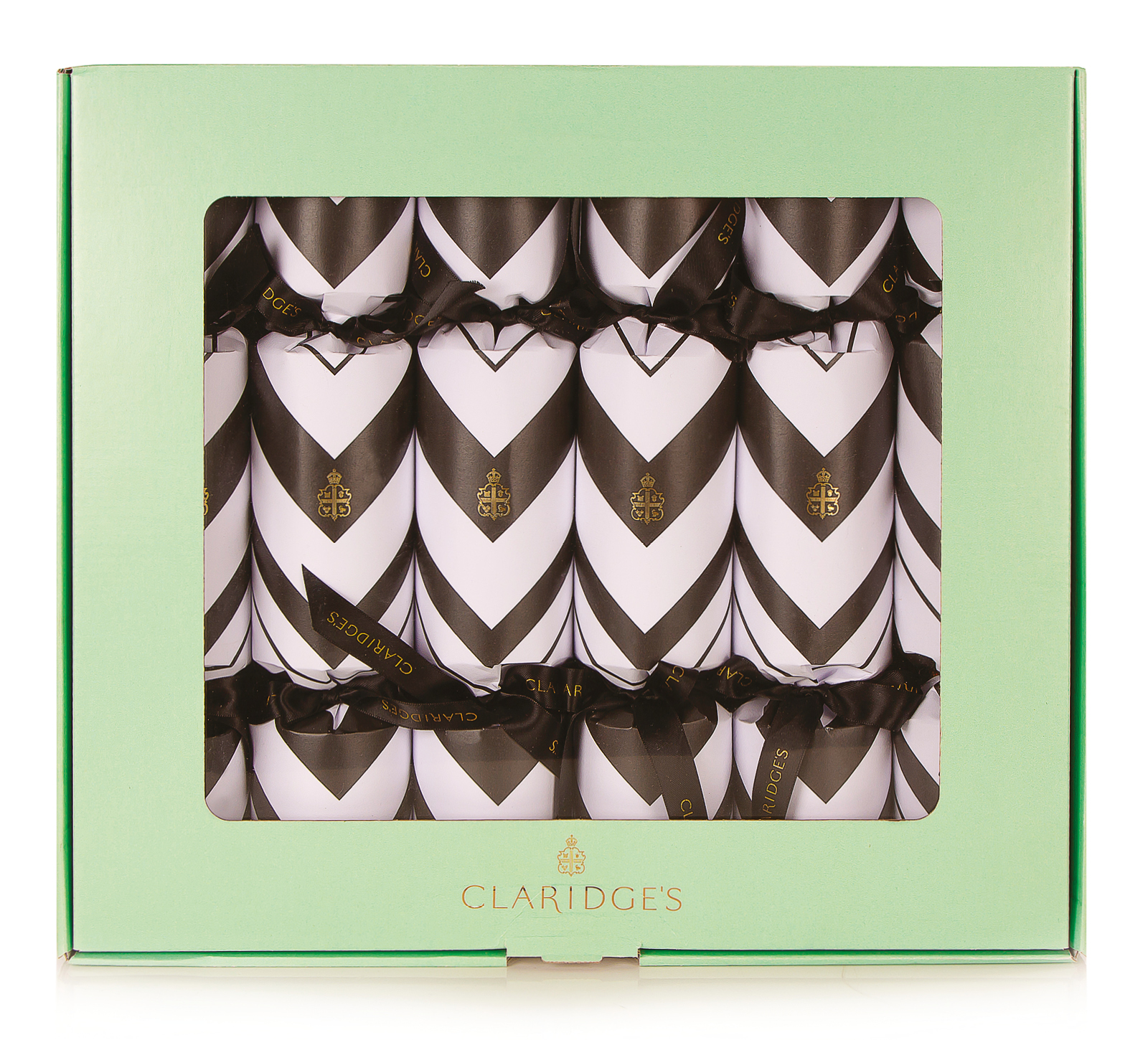 Claridges Hotel Christmas Cracker featuring iconic chevron print design Claridges Hotel Christmas Cracker featuring iconic chevron print design