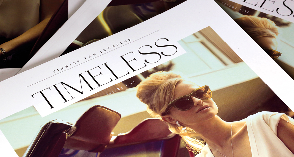 Timeless Magazine: Issue 5. Design, production and publishing of the luxury lifestyle customer magazine for Finnies the Jeweller, Aberdeen