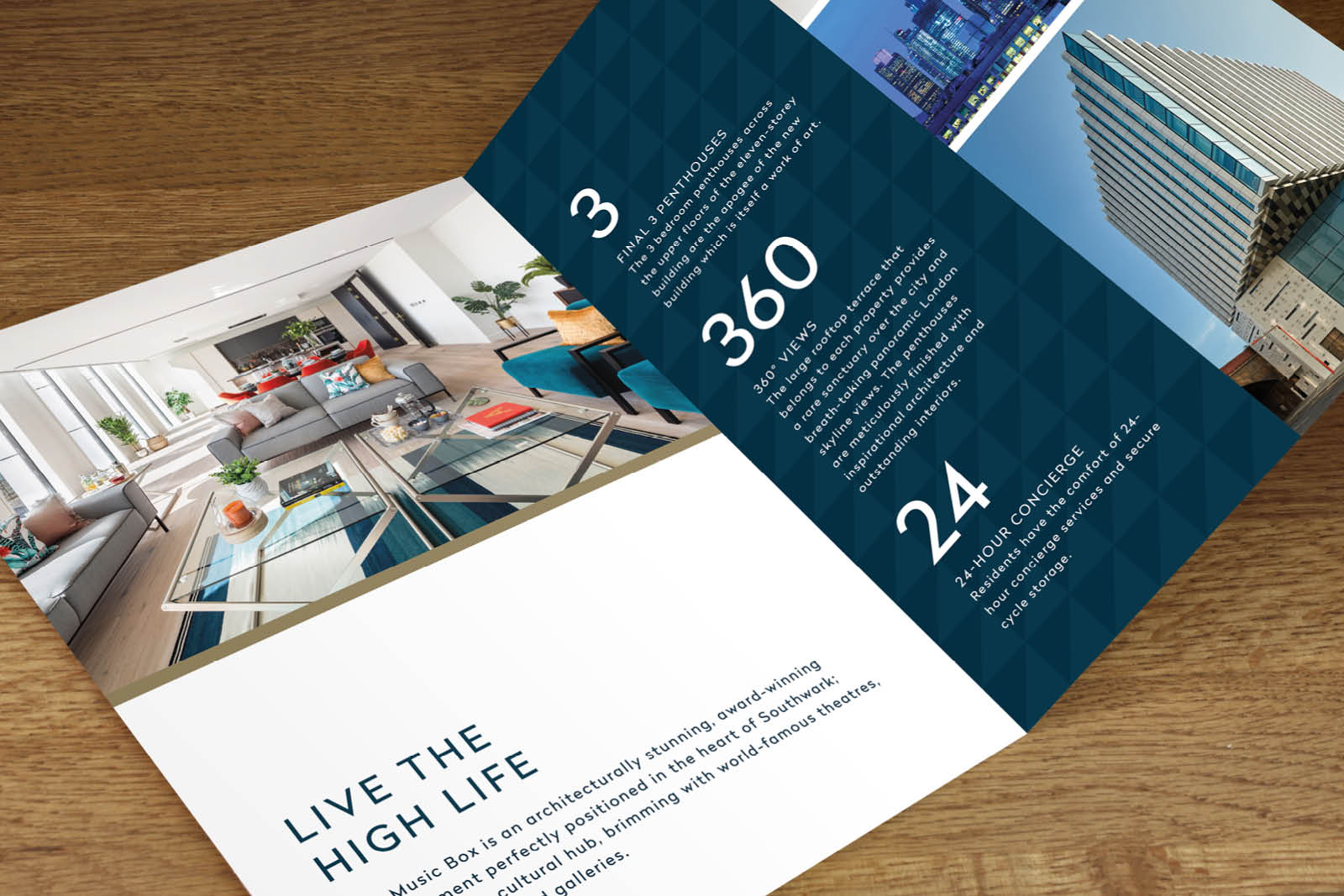 Diverse mix of graphic design, print and digital design for Taylor Wimpey Central London’s, ‘The Music Box’ development