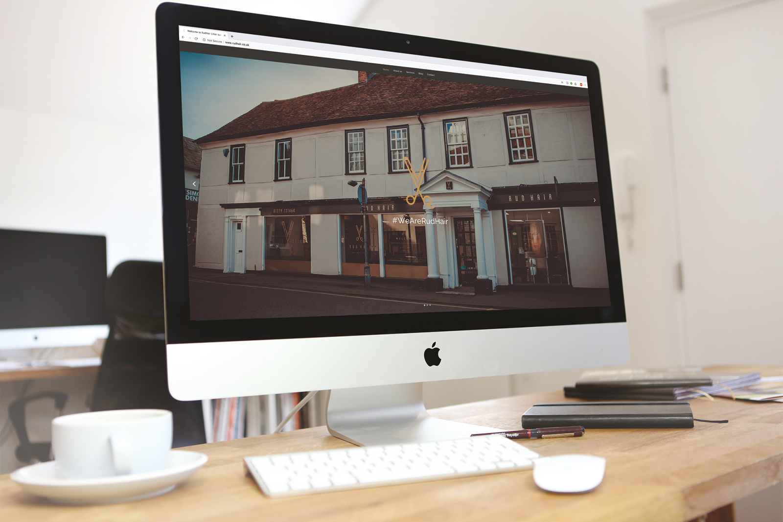 Bespoke WordPress website design and branding for RudHair, Sawbridgeworth