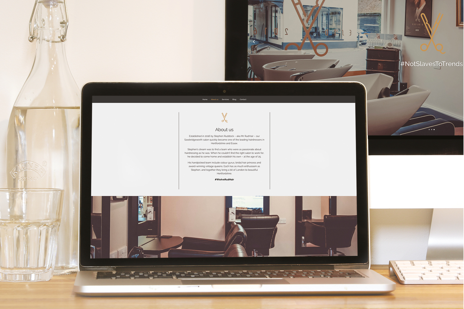 Bespoke WordPress website design and branding for RudHair, Sawbridgeworth