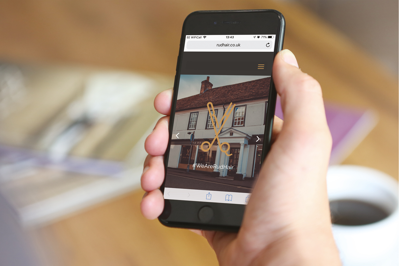 Bespoke WordPress website design and branding for RudHair, Sawbridgeworth