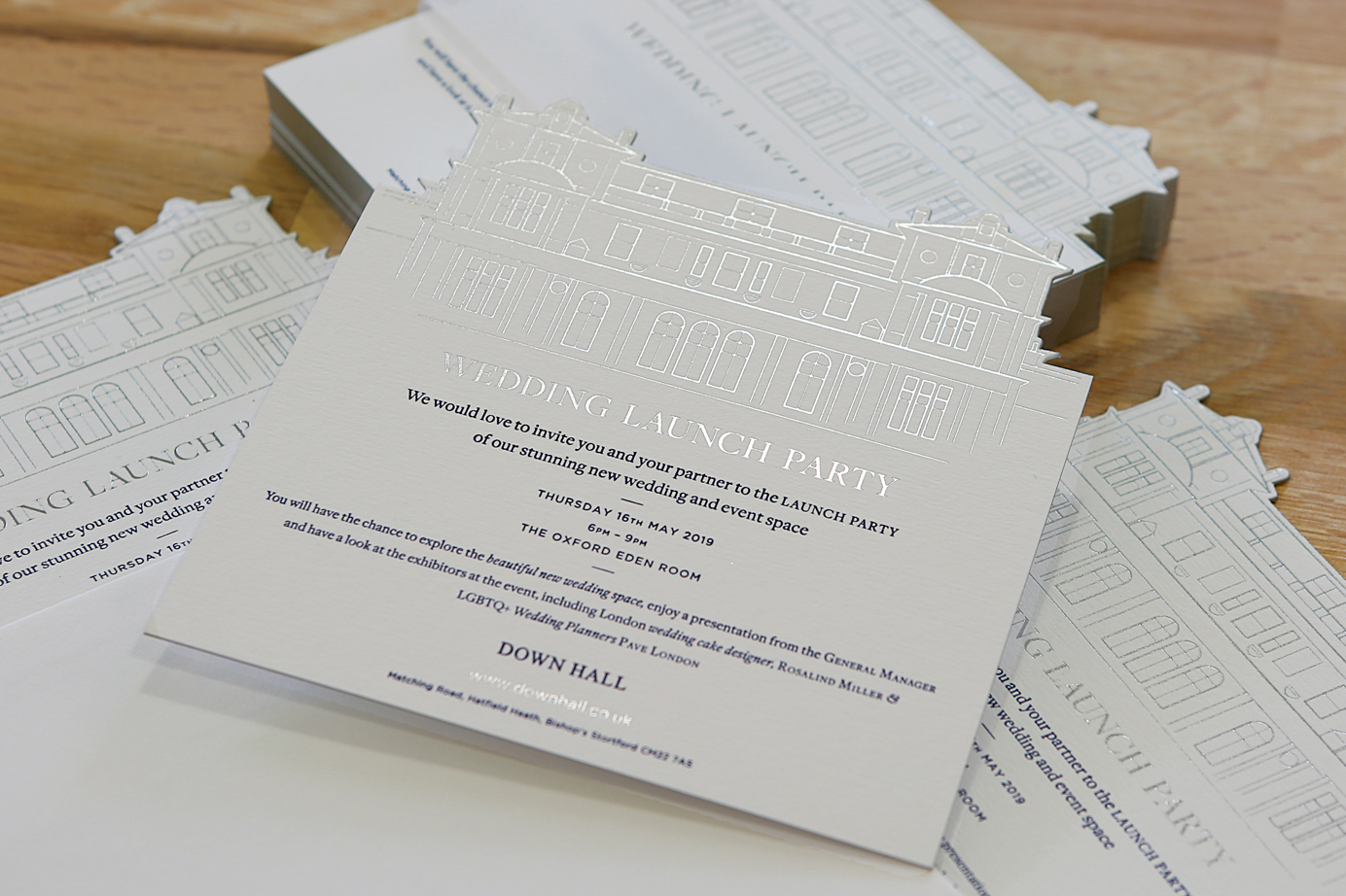 Down Hall Wedding Launch Invite