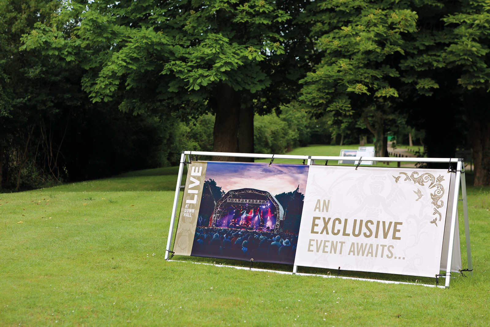 Live at Down Hall Branding, Marketing, Graphics and Event Signage